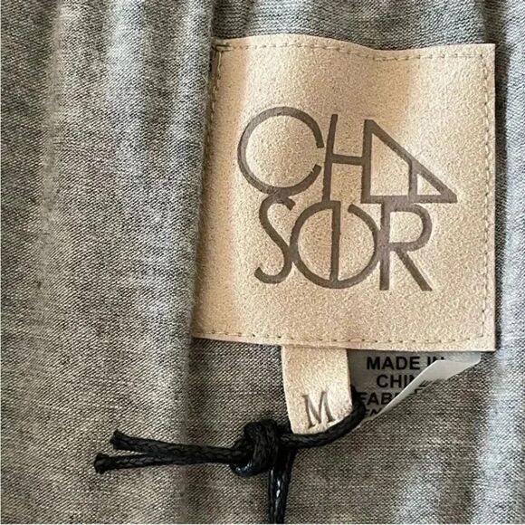 NWT Chaser REVOLVE Heather Gray Knit Jersey Ruffle Off Shoulder Boho Dress SZ M - Picture 2 of 8